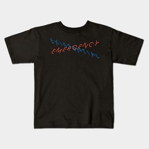 Existential Emergency Kids T-Shirt by fromherotozero